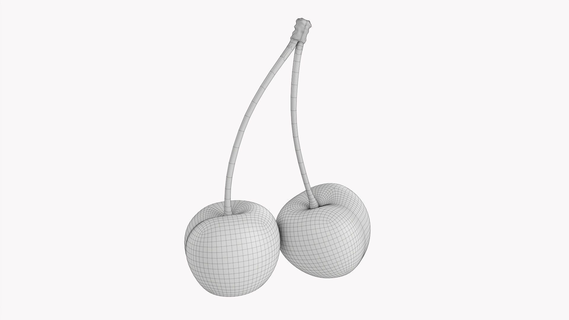 Double cherry  3D model_6