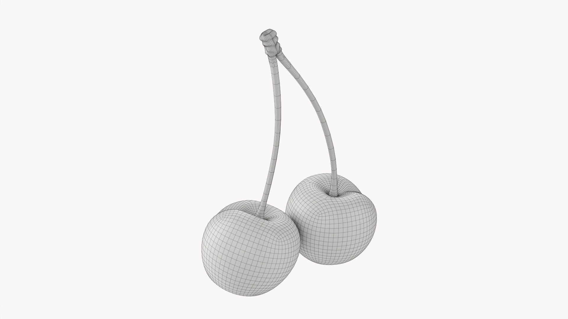 Double cherry  3D model_7