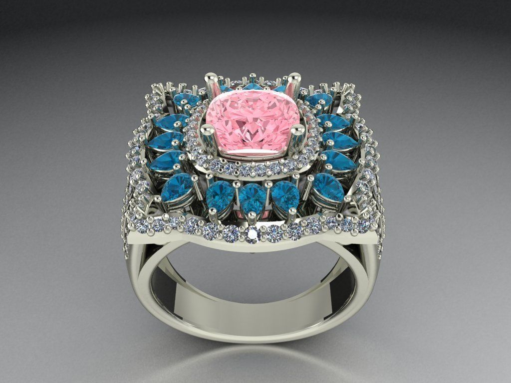 Pear halo ring   521 3D print model_1