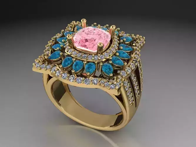 Pear halo ring   521