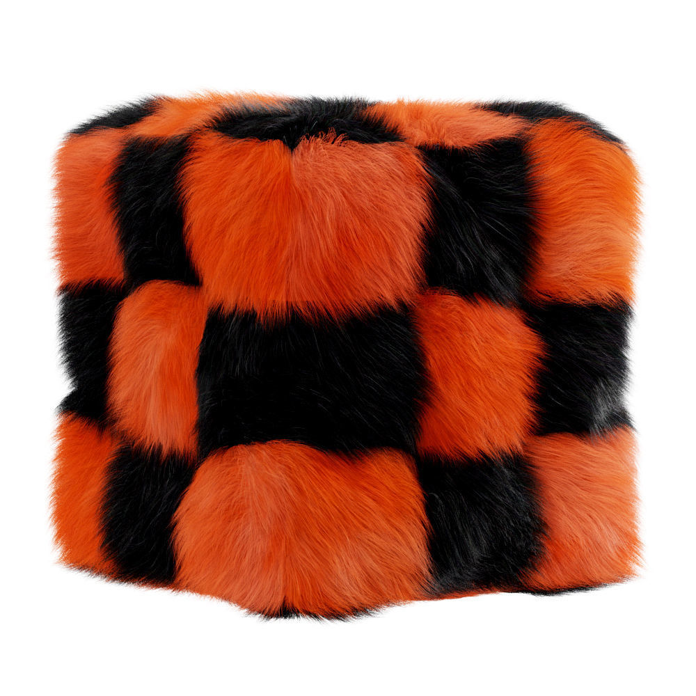 Pouf Cube colored fur 3D model_1