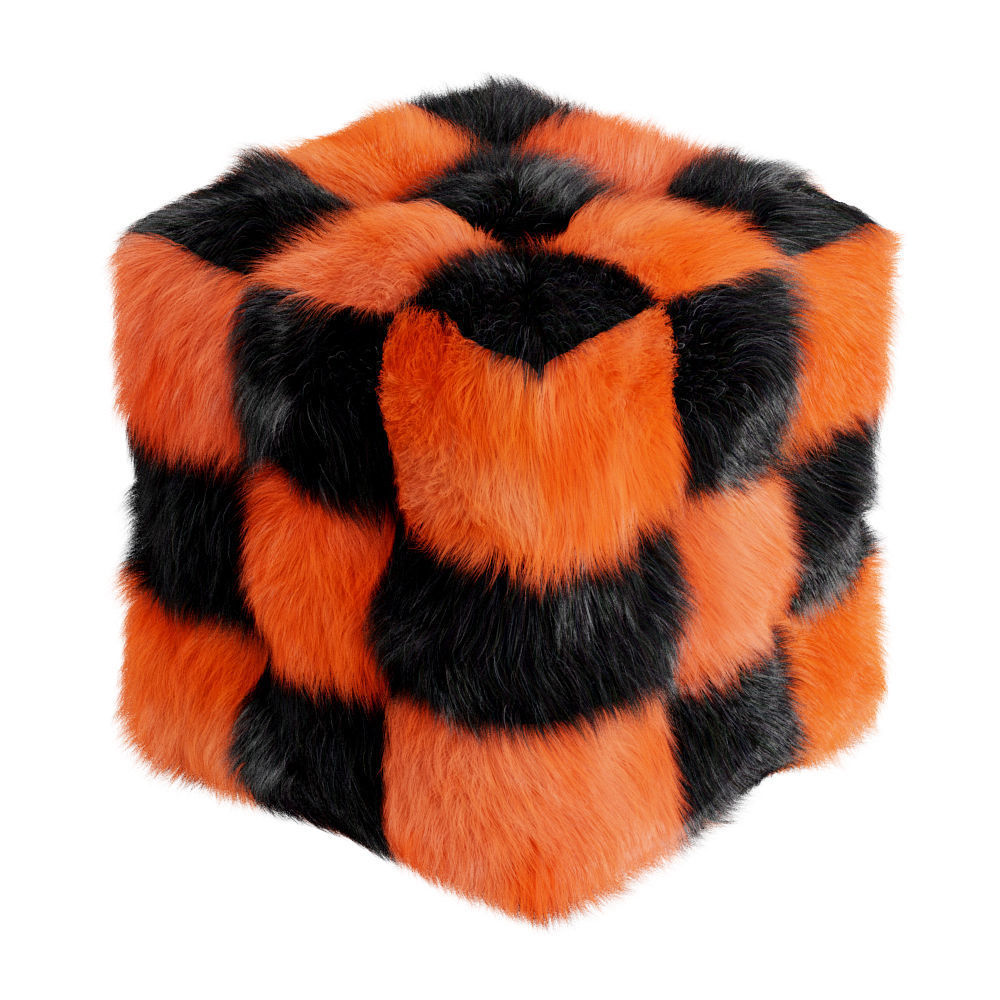 Pouf Cube colored fur 3D model_2