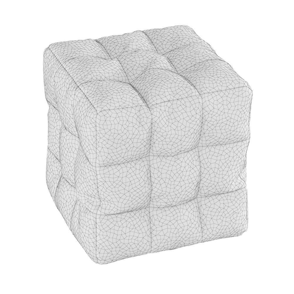 Pouf Cube colored fur 3D model_4