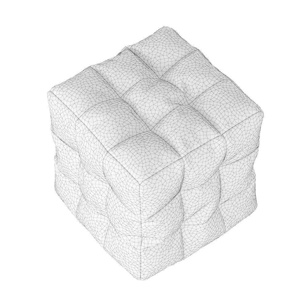 Pouf Cube colored fur 3D model_5