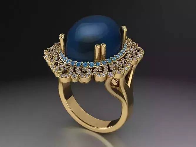 Cabochon diamond  ring   522