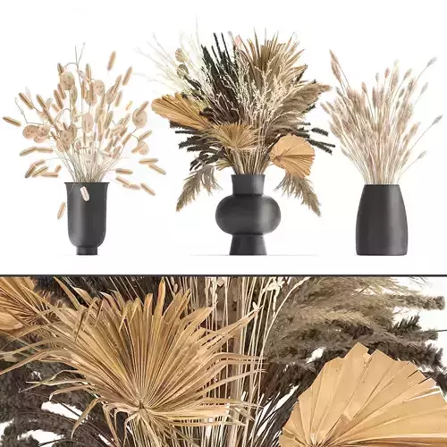 Bouquet of dried flowers in a vase 174