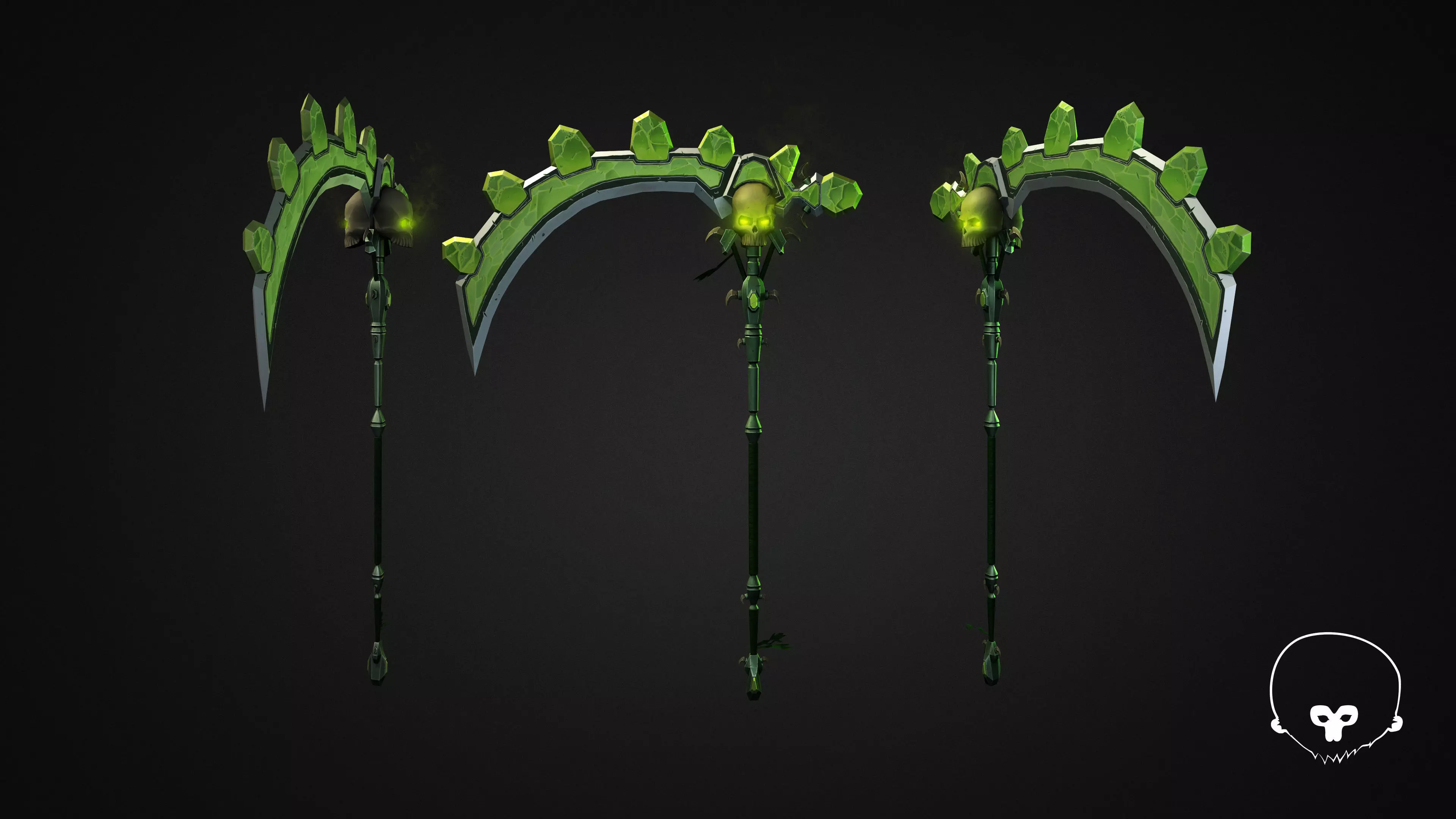 NecroScythe scythe Low-poly 3D model_0
