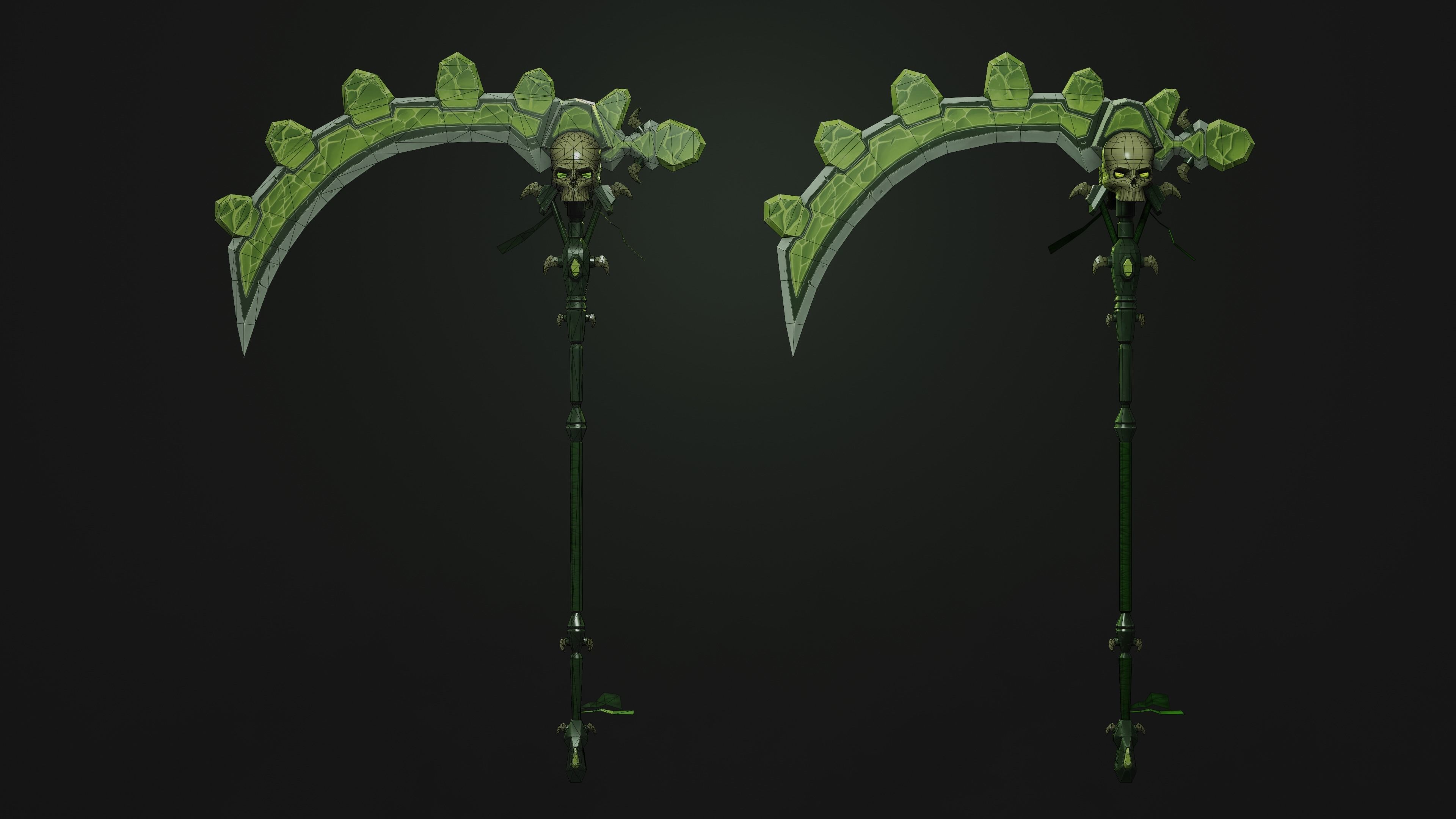 NecroScythe scythe Low-poly 3D model_5
