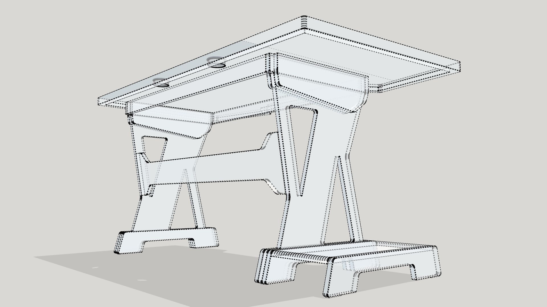 Computer desk 3D model | CGTrader