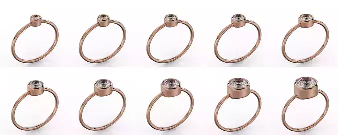 10 rings bezel round stones woman 