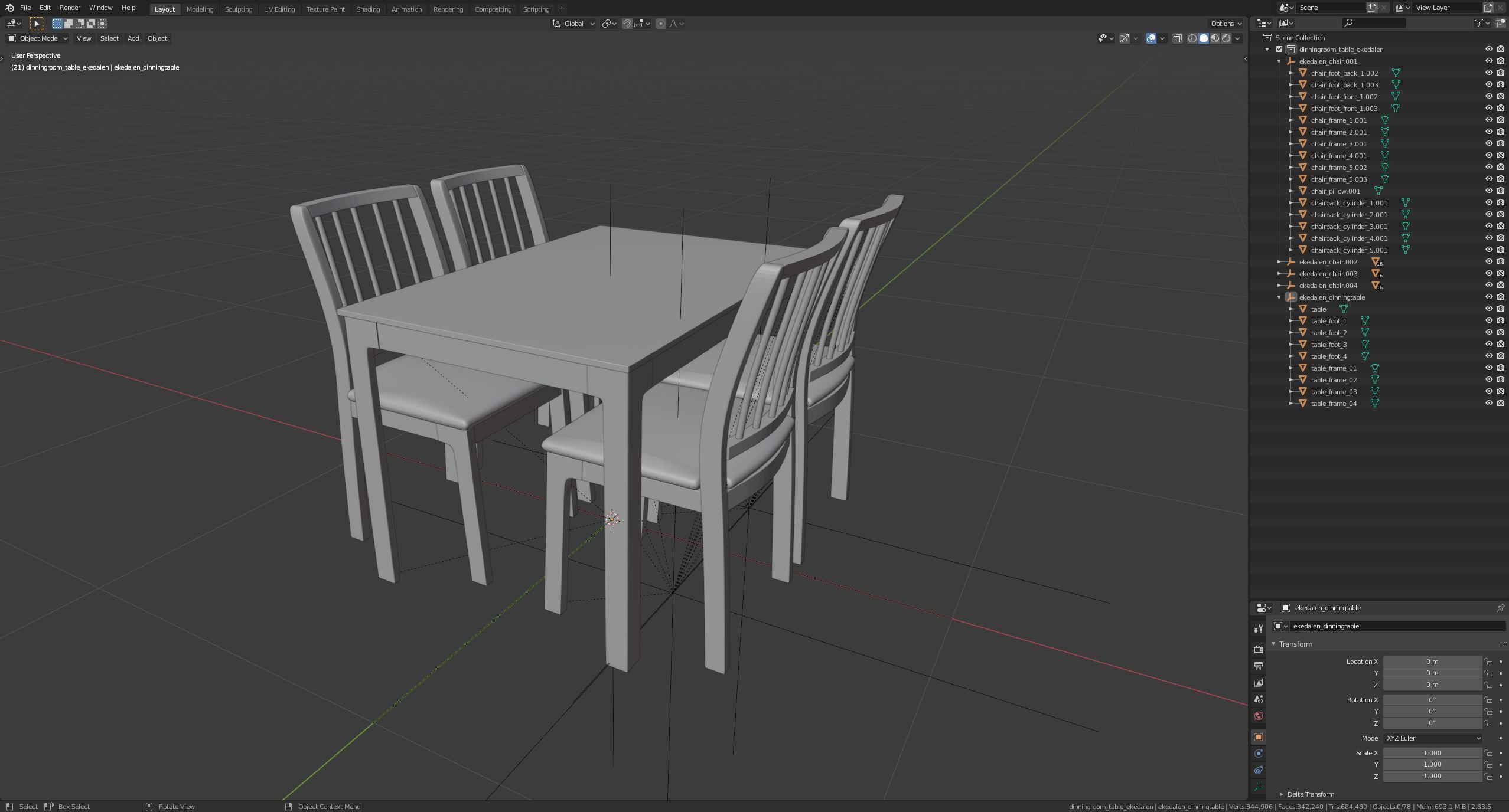 Ikea table ekedalen 3D model_5