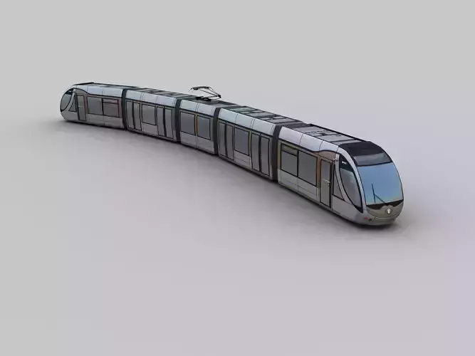 Lowpoly Tram 10 Low-poly 3D model
