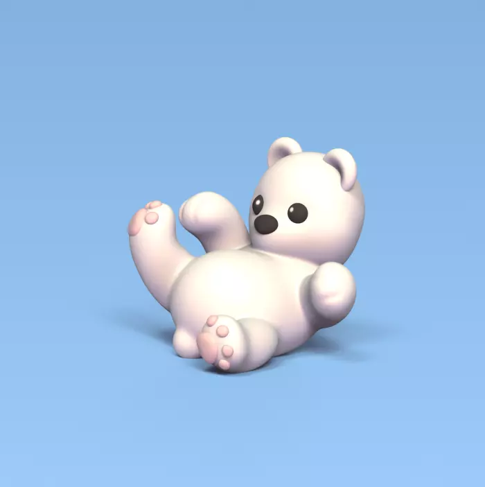 Polar Bear Lying 3D print model