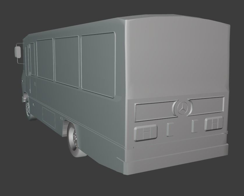 90s Minibus  Low-poly 3D model_10