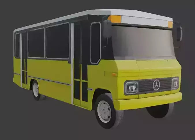90s Minibus  Low-poly 3D model