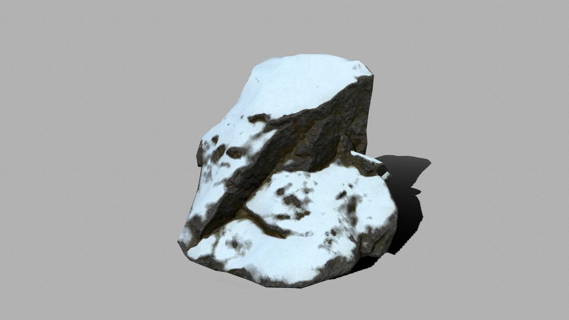 Crystal Set rock with snow Low-poly 3D model_13