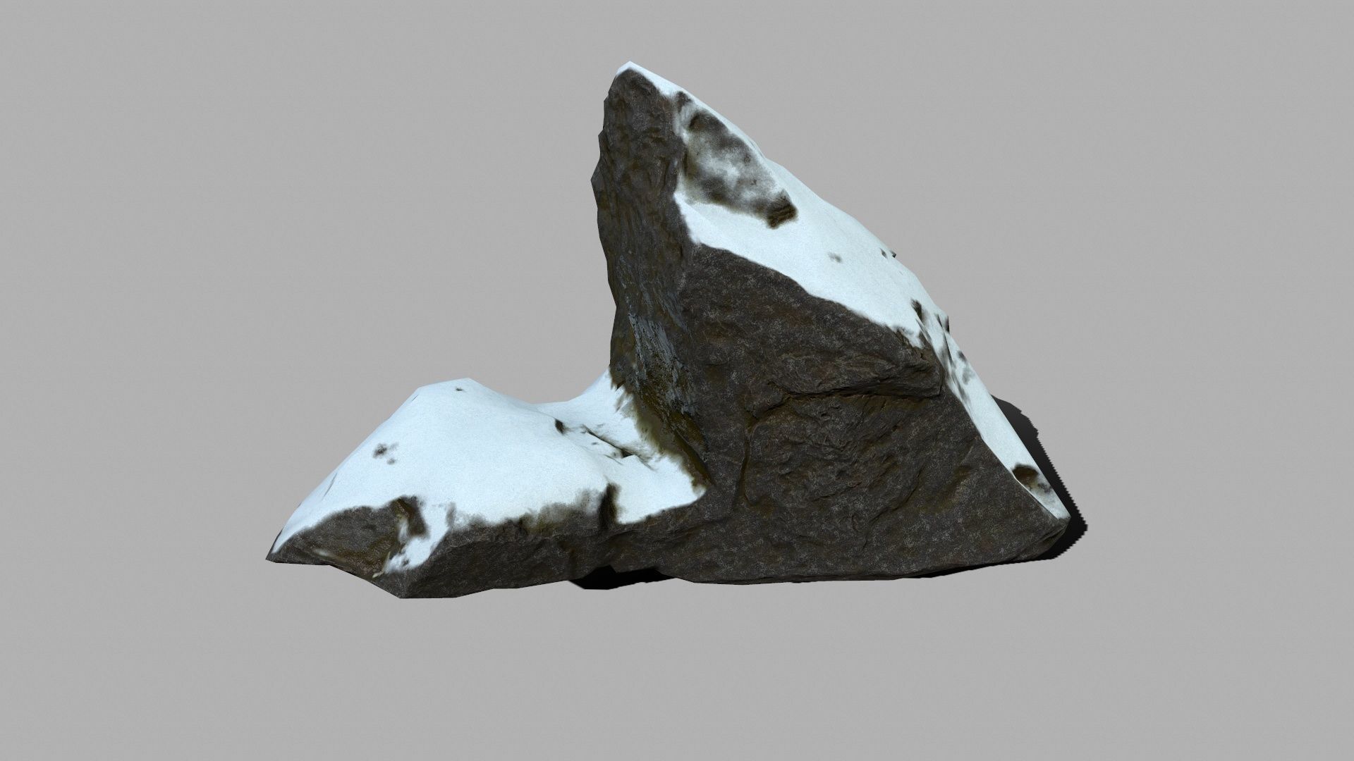 Crystal Set rock with snow Low-poly 3D model_14