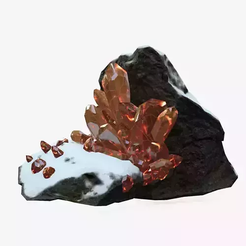 Crystal Set rock with snow