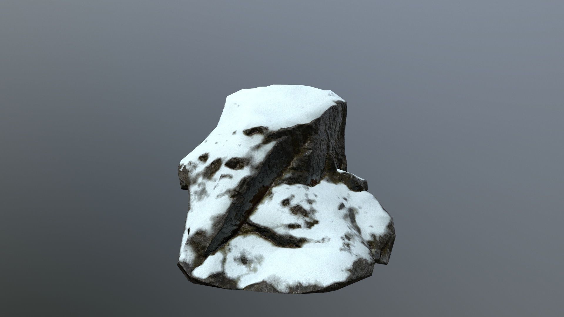 Crystal Set rock with snow Low-poly 3D model_10