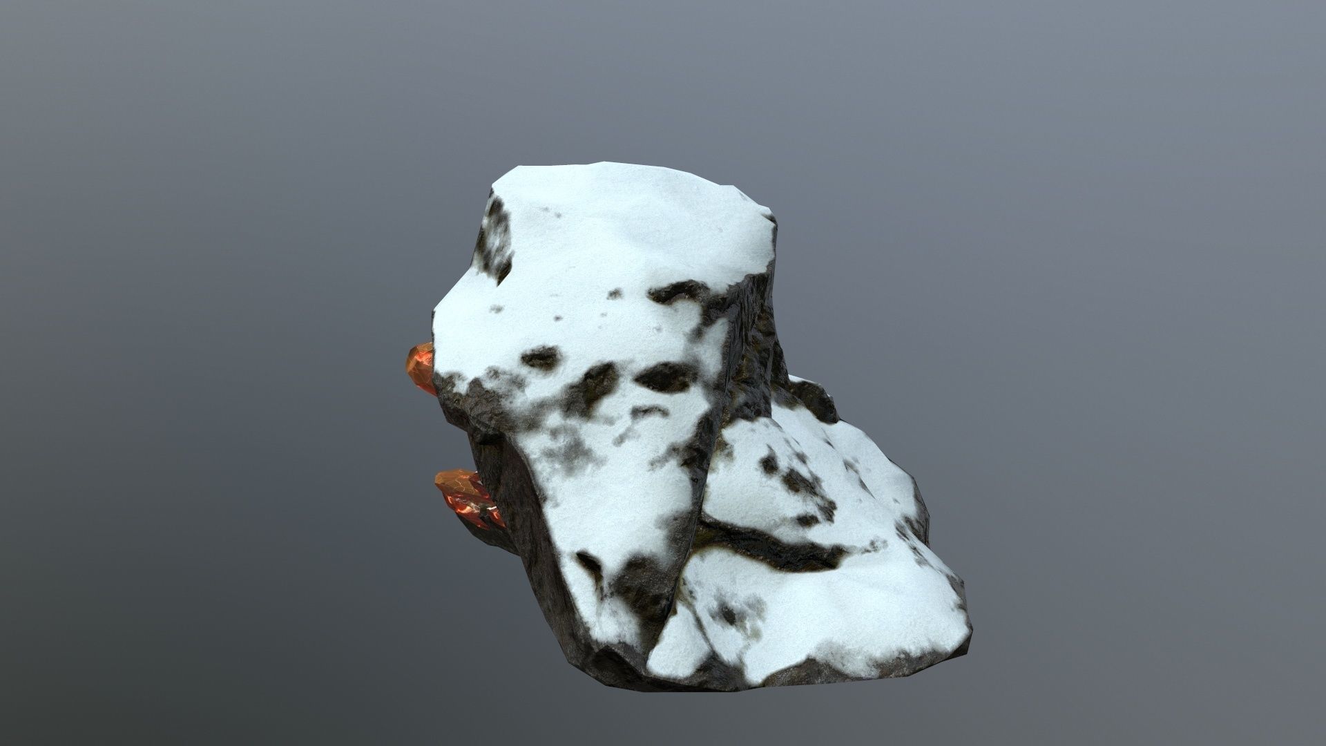 Crystal Set rock with snow Low-poly 3D model_11