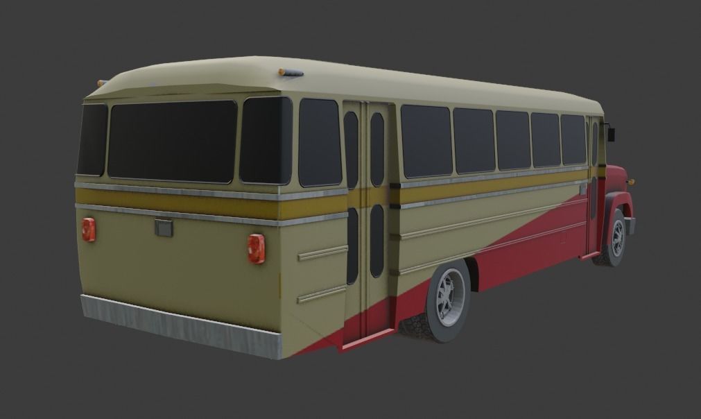 GMC Bus Low-poly 3D model_2