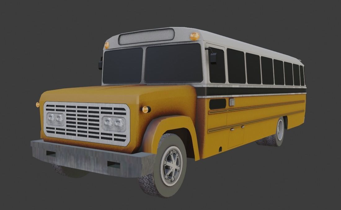 GMC Bus Low-poly 3D model_8