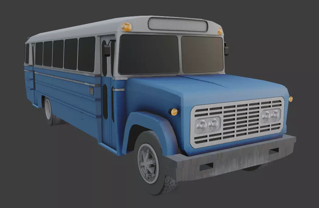 GMC Bus Low-poly 3D model_0