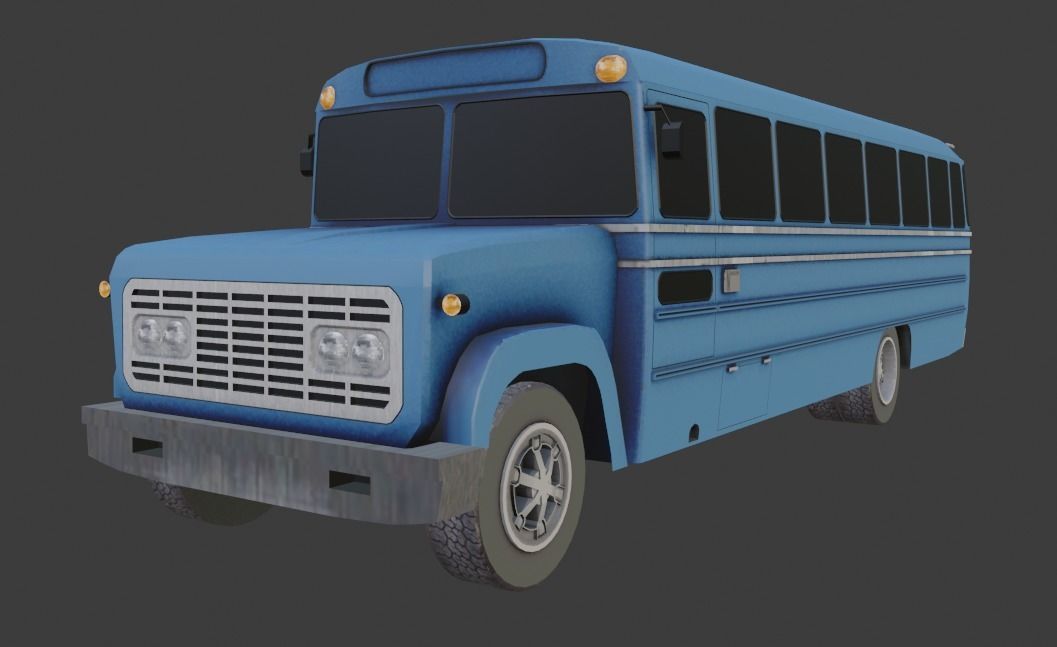 GMC Bus Low-poly 3D model_9