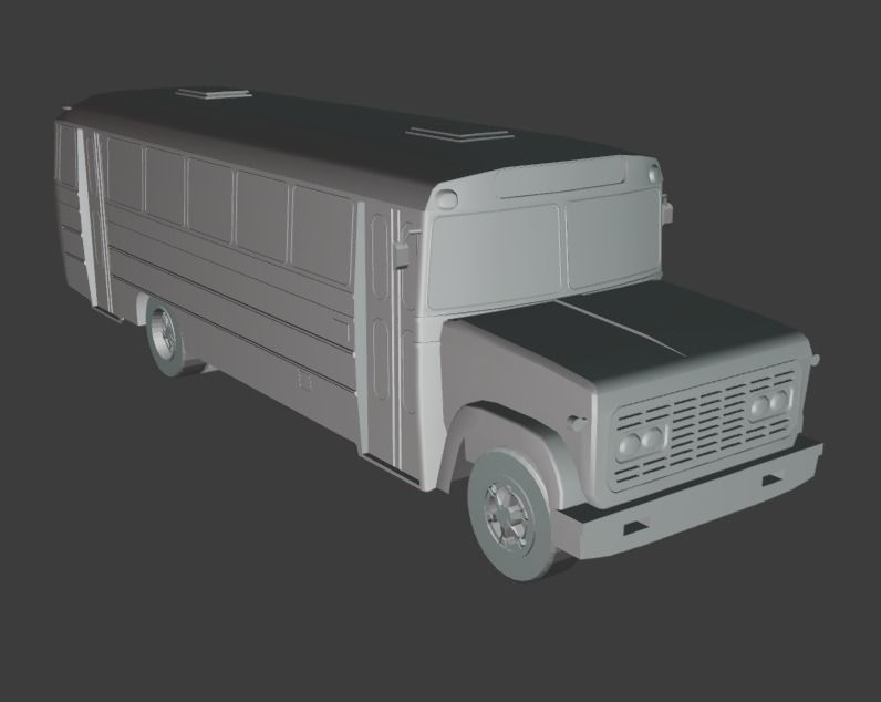 GMC Bus Low-poly 3D model_4