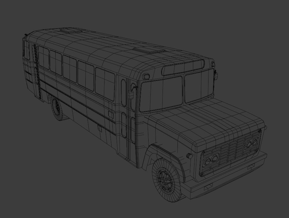 GMC Bus Low-poly 3D model_11