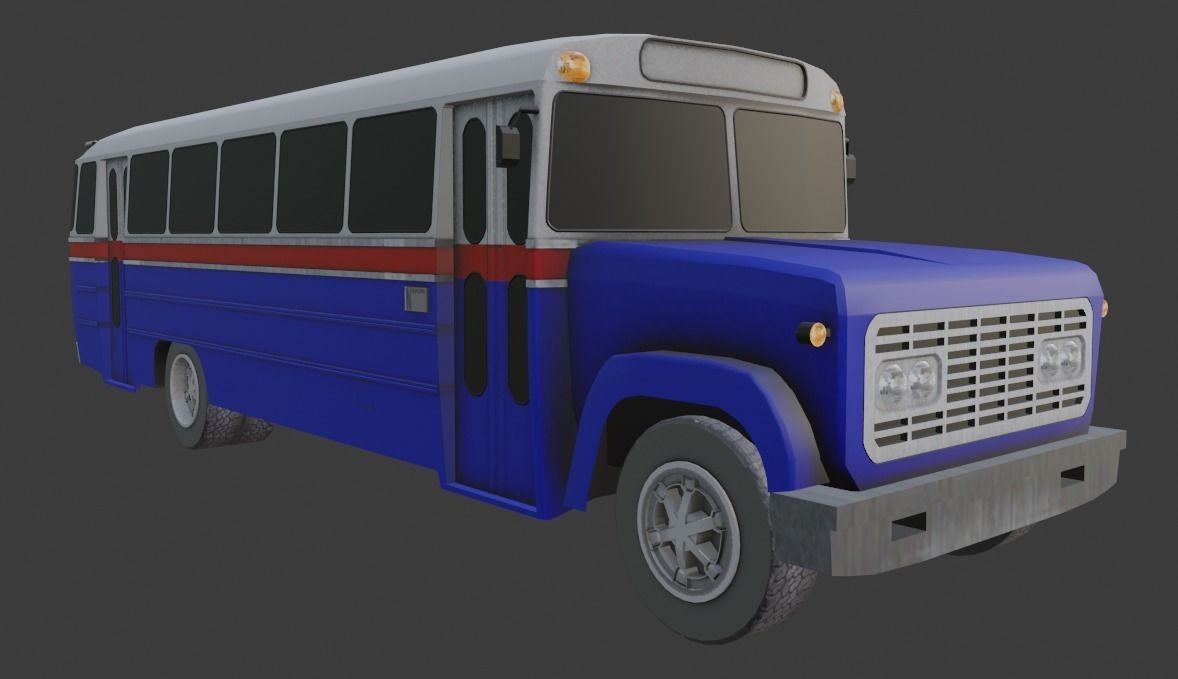 GMC Bus Low-poly 3D model_10
