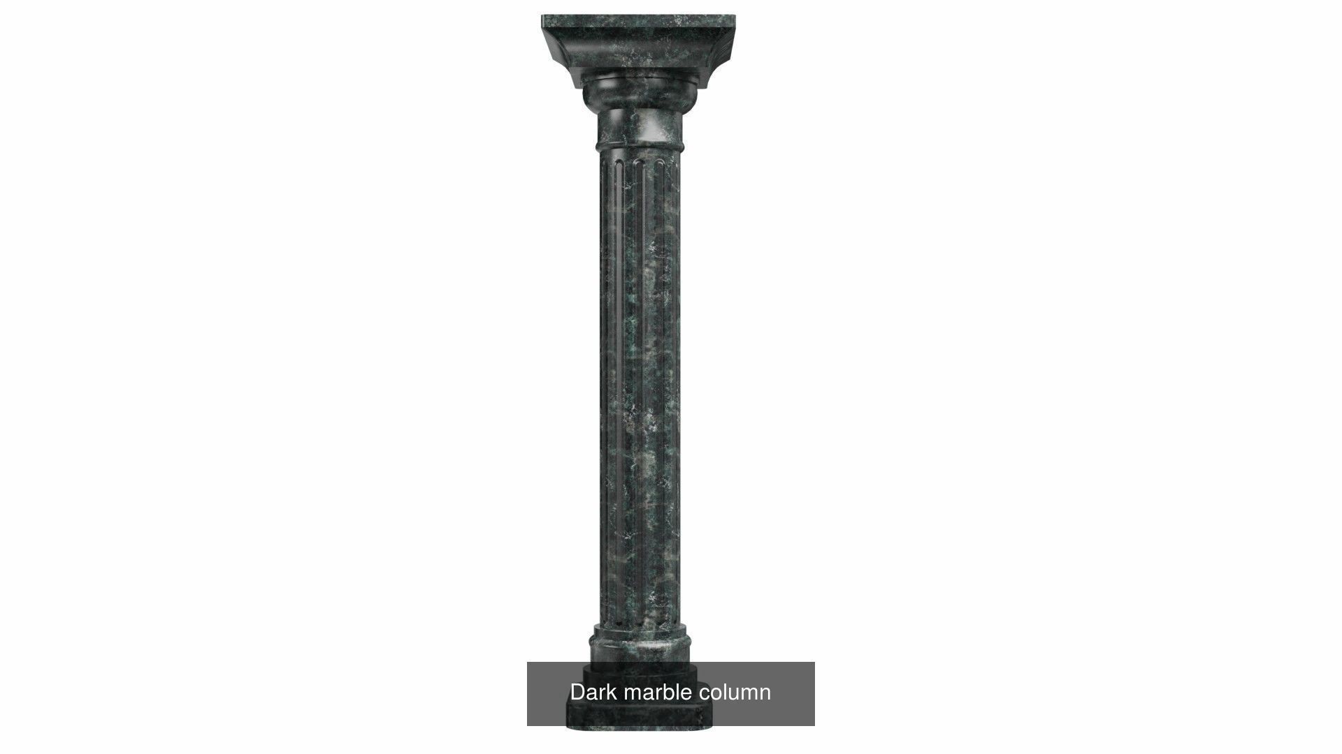 Column marble with square base 3D Model Collection_3
