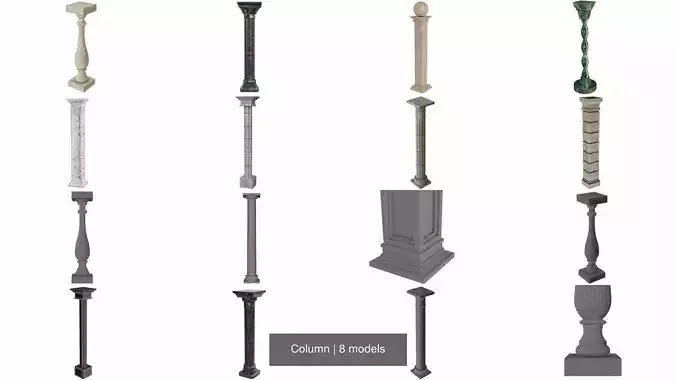 Column marble with square base