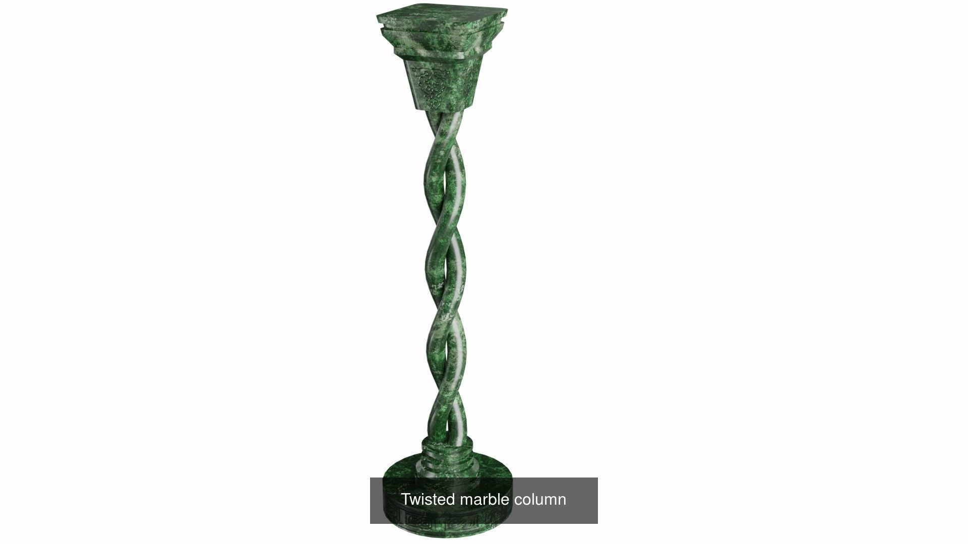 Column marble with square base 3D Model Collection_5