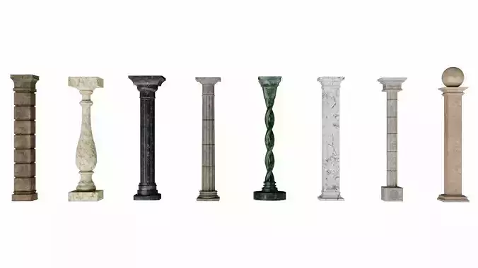Column marble with square base