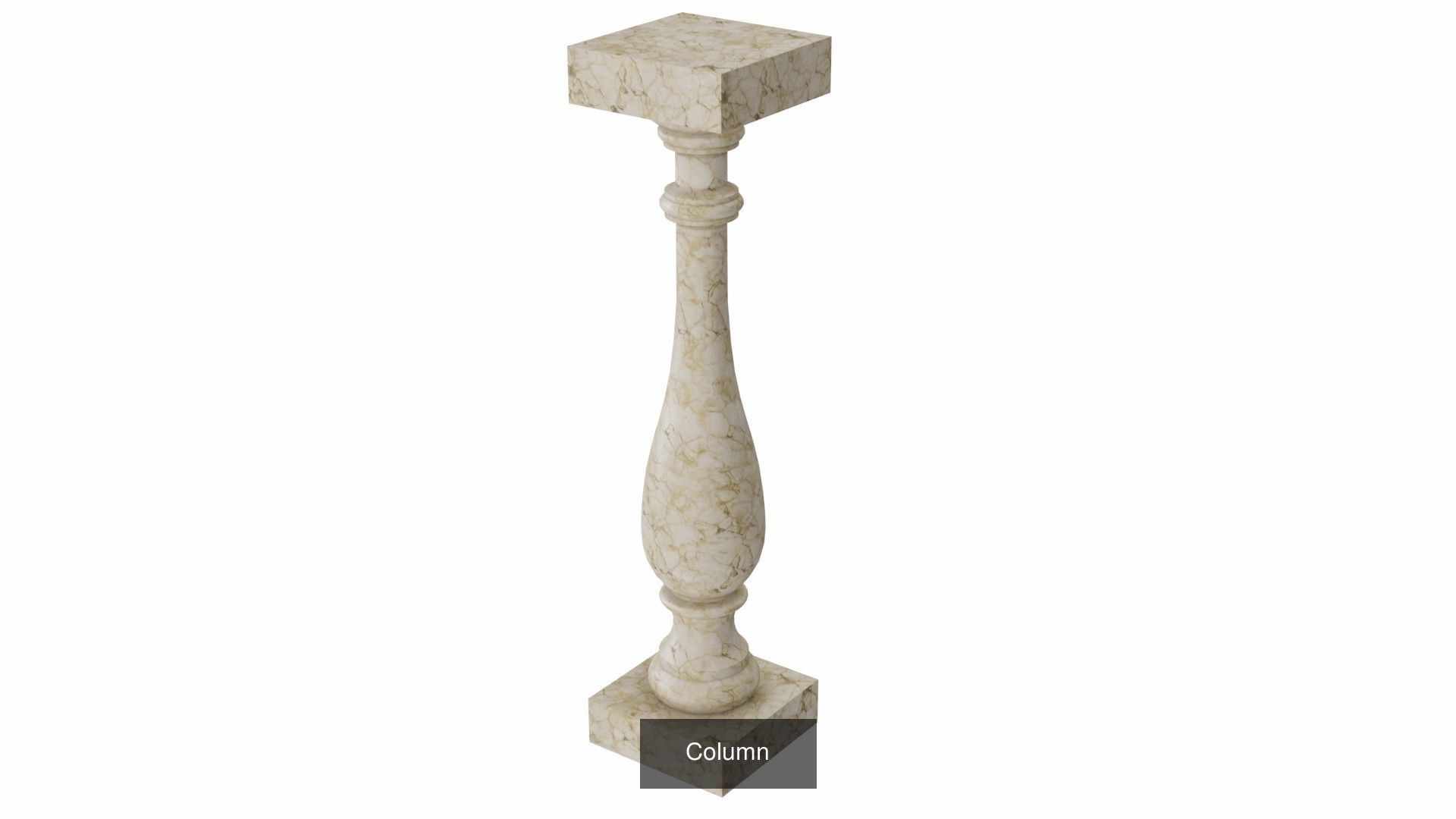 Column marble with square base 3D Model Collection_2