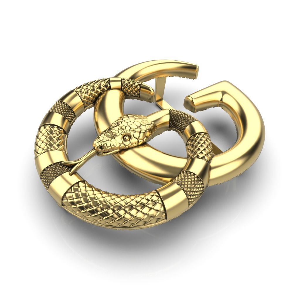 Snake Belt Buckle  3D print model_4