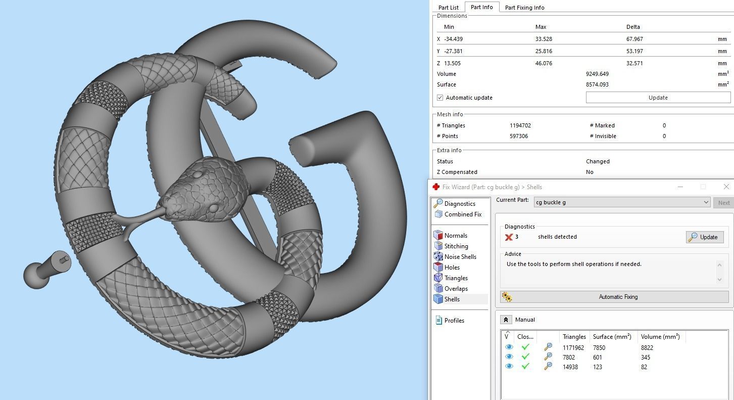 Snake Belt Buckle  3D print model_10