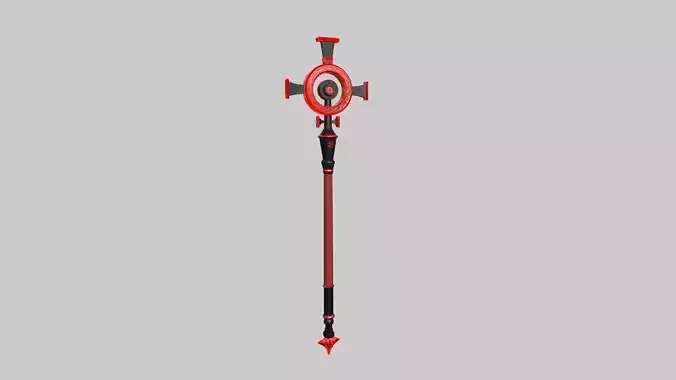 Healer Mage Staff 08 Death Cursed - Medieval Fantasy Weapon