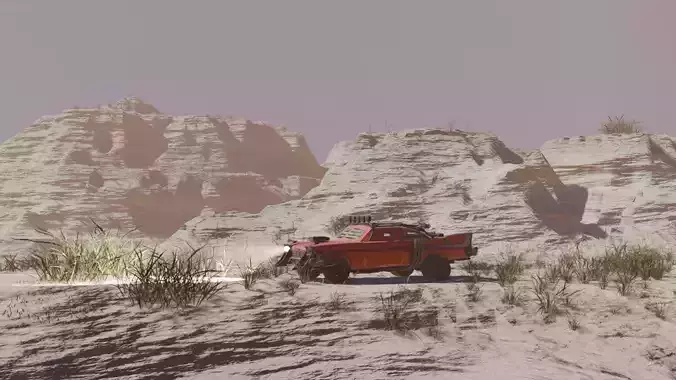 canyon car scene 3D model