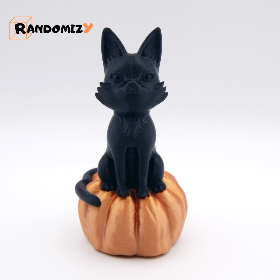 Cat on a Pumpkin 3D print model_1