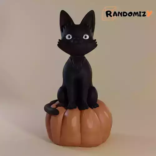 Cat on a Pumpkin 3D print model