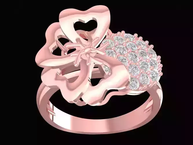 Elegant Flower Cluster Diamond Ring for Women  2813
