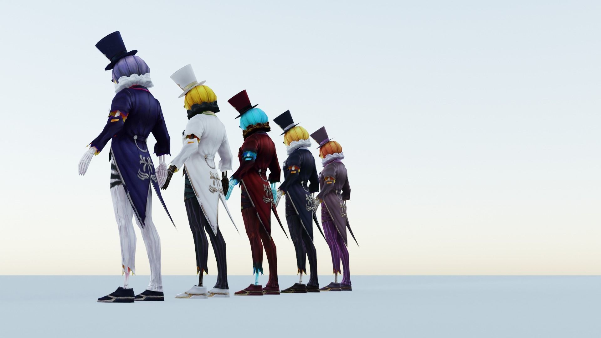 halloween characters 3D model_2