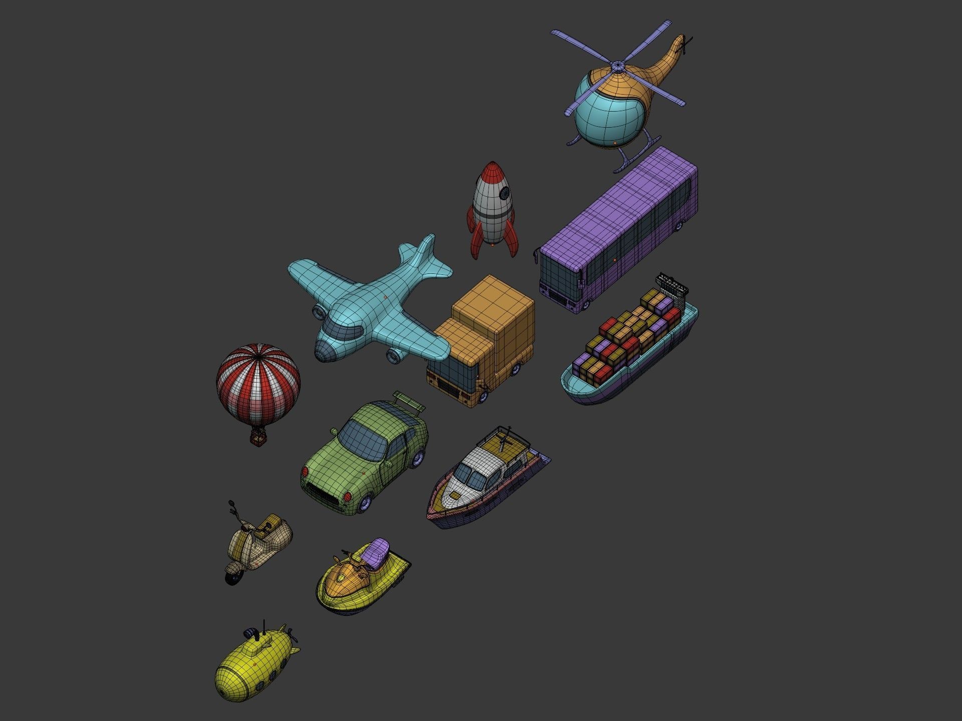 Cartoon Vehicles  Low-poly 3D model_10