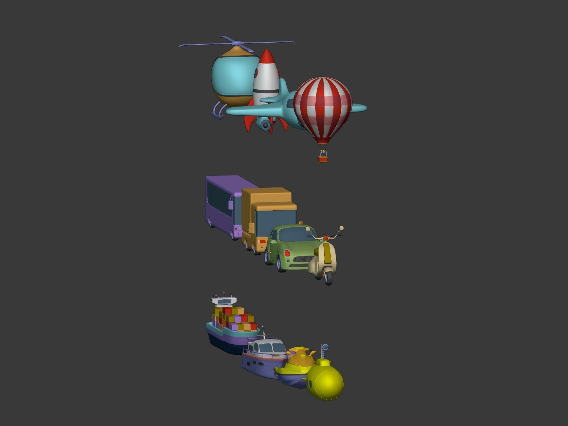 Cartoon Vehicles  Low-poly 3D model_11