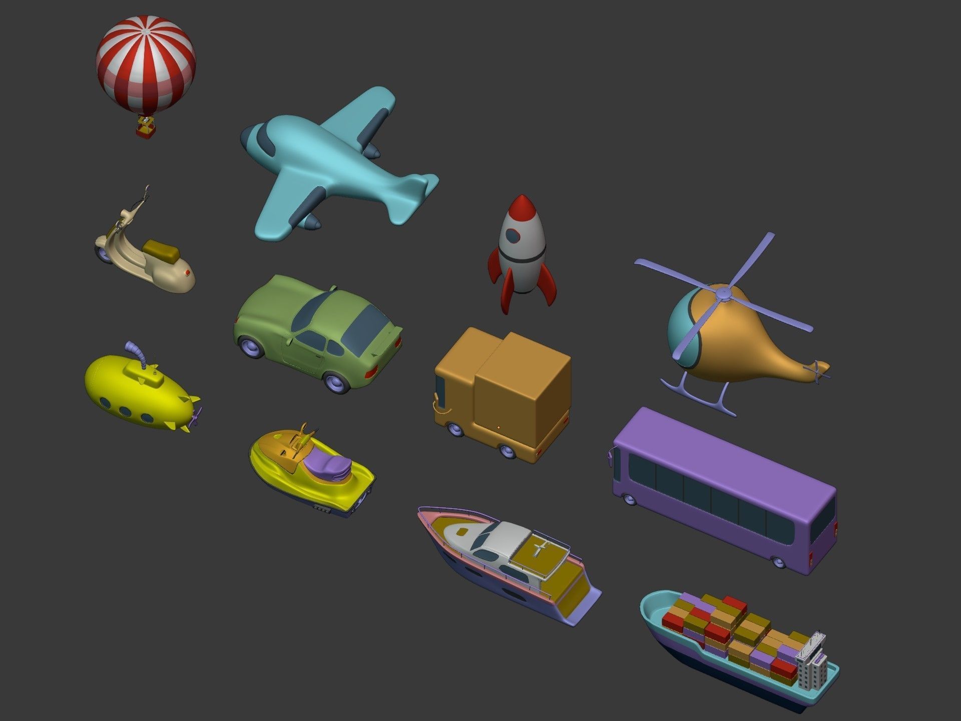 Cartoon Vehicles  Low-poly 3D model_5