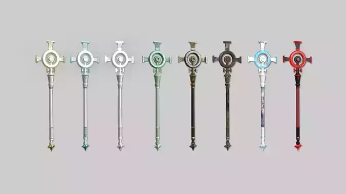 08 Colors Healer Mage Staff - Medieval Fantasy Weapon
