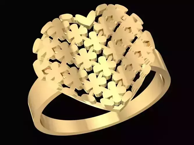 ladies  texture heart ring 2814