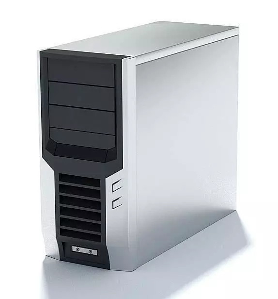 Black And White Computer Box 3D model_0